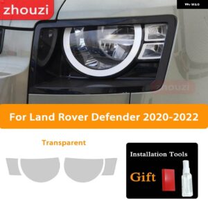 ランドローバー ディフェンダー 2020-2022 ヘッドライト フィルム ヘッドランプ 修復黒クリア TPU ステッカー ACCESSORIE - Transparent