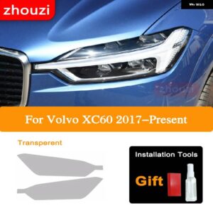 ボルボ XC60 2014-2016 2017-2022 2020 2021 車ランプ ヘッドライト ティントブラック フィルム クリア TPU ステッ - 2017-on　t