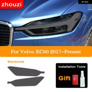 ボルボ XC60 2014-2016 2017-2022 2020 2021 車ランプ ヘッドライト ティントブラック フィルム クリア TPU ステッ - 2017-on　b
