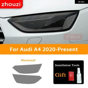 アウディ A3 8V A4 B8 B9 A5 A6 C8 A7 A8 D4 TT E-TRON R8 ヘッドライト ティントスモークブラック フィルム TPU ステッ - Audi A4 2020-On