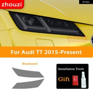 アウディ A3 8V A4 B8 B9 A5 A6 C8 A7 A8 D4 TT E-TRON R8 ヘッドライト ティントスモークブラック フィルム TPU ステッ - Audi TT 2015-On