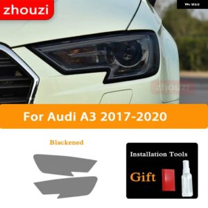 アウディ A3 8V A4 B8 B9 A5 A6 C8 A7 A8 D4 TT E-TRON R8 ヘッドライト ティントスモークブラック フィルム TPU ステッ - Audi A3 2017-2020
