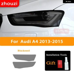 アウディ A3 8V A4 B8 B9 A5 A6 C8 A7 A8 D4 TT E-TRON R8 ヘッドライト ティントスモークブラック フィルム TPU ステッ - Audi A4 2013-2015