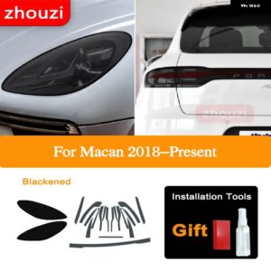 ポルシェ マカン 2018 2019 2020 ヘッドライト ティントブラック フィルム ビニール テールライト クリア TPU ステッ - The whole set B