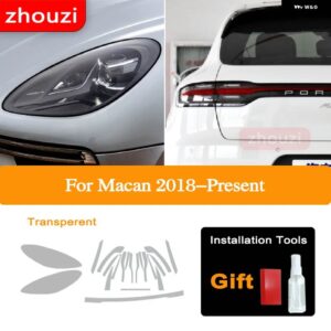 ポルシェ マカン 2018 2019 2020 ヘッドライト ティントブラック フィルム ビニール テールライト クリア TPU ステッ - The whole set T