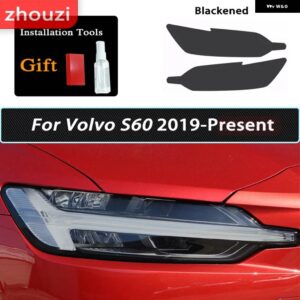 ボルボ XC60 XC90 XC40 V90 V60 S60 S90 アクセサリー TPU スペシャルな ヘッドライト フィルム スモークブラッククリア ステッカー - s60　19-on　b