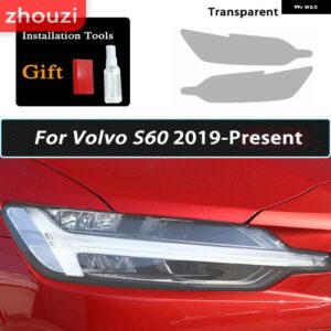 ボルボ XC60 XC90 XC40 V90 V60 S60 S90 アクセサリー TPU スペシャルな ヘッドライト フィルム スモークブラッククリア ステッカー - s60　19-on　t