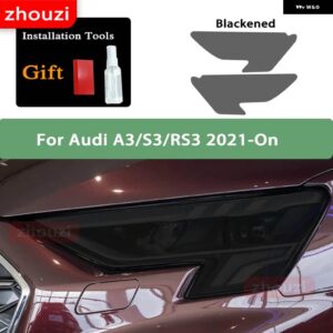 アウディ ヘッドライト フィルム クリアスモークブラック TPU ステッカー A3 S3 RS3 8V 8Y 2021-2022 S ラインスポーツバック 2014-ON - 2021-On B