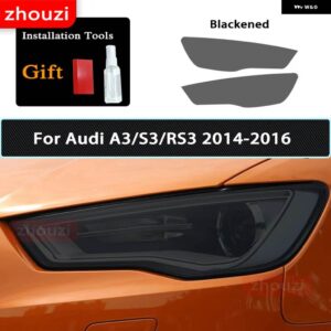 アウディ ヘッドライト フィルム クリアスモークブラック TPU ステッカー A3 S3 RS3 8V 8Y 2021-2022 S ラインスポーツバック 2014-ON - 2014-2016 B