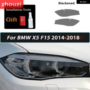 BMW X1 F48 X2 F39 X3 F25 G01 X4 G02 X5 F15 X6 F16 X7 ヘッドライト スモークブラック フィルム 自己修復 TPU ステッカー - X5 F15 14-18