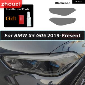 BMW X1 F48 X2 F39 X3 F25 G01 X4 G02 X5 F15 X6 F16 X7 ヘッドライト スモークブラック フィルム 自己修復 TPU ステッカー - X5 G05 19-On