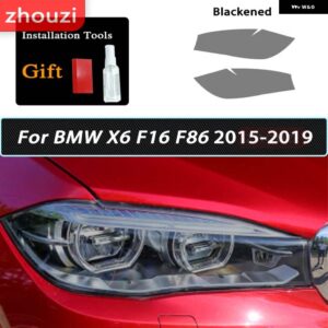 BMW X1 F48 X2 F39 X3 F25 G01 X4 G02 X5 F15 X6 F16 X7 ヘッドライト スモークブラック フィルム 自己修復 TPU ステッカー - X6 F16 F86 15-19