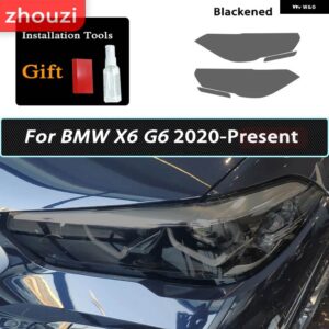 BMW X1 F48 X2 F39 X3 F25 G01 X4 G02 X5 F15 X6 F16 X7 ヘッドライト スモークブラック フィルム 自己修復 TPU ステッカー - X6 G06 2020-On