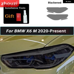 BMW X1 F48 X2 F39 X3 F25 G01 X4 G02 X5 F15 X6 F16 X7 ヘッドライト スモークブラック フィルム 自己修復 TPU ステッカー - X6 M 2020-On