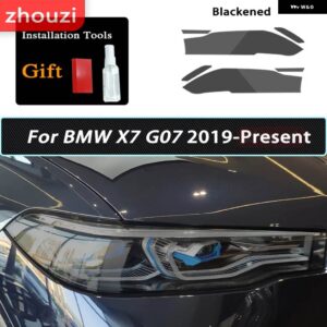 BMW X1 F48 X2 F39 X3 F25 G01 X4 G02 X5 F15 X6 F16 X7 ヘッドライト スモークブラック フィルム 自己修復 TPU ステッカー - X7 G07 19-On