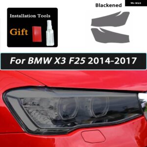 BMW X1 F48 X2 F39 X3 F25 G01 X4 G02 X5 F15 X6 F16 X7 ヘッドライト スモークブラック フィルム 自己修復 TPU ステッカー - X3 F25 14-17