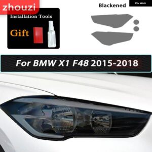 BMW X1 F48 X2 F39 X3 F25 G01 X4 G02 X5 F15 X6 F16 X7 ヘッドライト スモークブラック フィルム 自己修復 TPU ステッカー - X1 F48 15-18