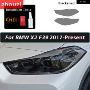 BMW X1 F48 X2 F39 X3 F25 G01 X4 G02 X5 F15 X6 F16 X7 ヘッドライト スモークブラック フィルム 自己修復 TPU ステッカー - X2 F39 17-On