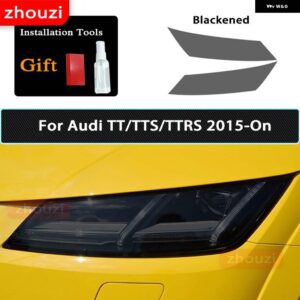 アウディ ヘッドライト フィルム スモークブラック TPU ステッカー A3 RS3 S3 A4 S4 B9 A5 A6 S6 C8 A7 A8 D4 TT TTS Q3 Q5 Q7 Q8 RSQ8 - TT 15-On