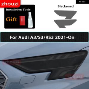 アウディ ヘッドライト フィルム クリアスモークブラック TPU ステッカー A3 8V S3 RS3 8Y 2021 2022 S ラインスポーツバック 2014-ON - 2021-On B