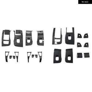テスラ ガラス リフトパネルボタン 装飾 ステッカー 内装カスタム - Carbon Fiber 10 PCS
