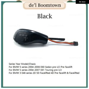 BMW 1 3 6 5シリーズ E38 E39 E46 E60 E61 E63 E64 E81 E82 E83 E84 E90 E91 E92 E93 LED ギア シフトノブ シフター レバーアクセサリー - E46 E60 E61 Black