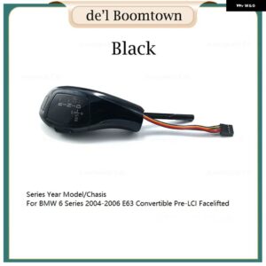 BMW 1 3 6 5シリーズ E38 E39 E46 E60 E61 E63 E64 E81 E82 E83 E84 E90 E91 E92 E93 LED ギア シフトノブ シフター レバーアクセサリー - E63 Black