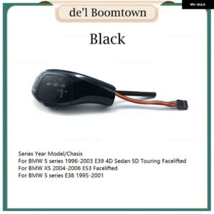 BMW 1 3 6 5シリーズ E38 E39 E46 E60 E61 E63 E64 E81 E82 E83 E84 E90 E91 E92 E93 LED ギア シフトノブ シフター レバーアクセサリー - E38 E39 E53 Black