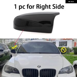 BMW ホーン形状 M バックミラー カーボン黒サイドミラー カバー キャップ X5 E70 X6 E71 2008-2013 アクセサリー - 1pc Right Side Black