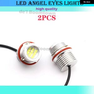 BMW 120ワット CANBUS LED エンジェルアイズ マーカー ライト電球 7シリーズ E65 E66 745I 750I 760I 745LI 760LI 2002-2008 - White-2pcs