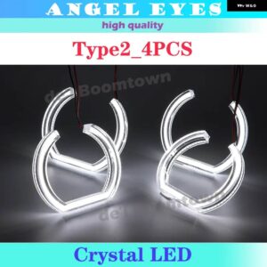 BMW DTM ホワイトクリスタル LED エンジェルアイズ リング X5 E53 フェイスリフト 2004 2005 2006 車アクリル - Type2-4pcs