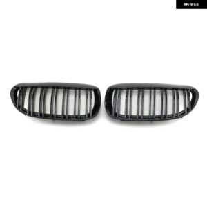BMW フロントバンパー キドニーグリル 6シリーズ E63 E64 2004-2010 グロスブラック デュアルライングリル レーシンググリル 交換 - all black