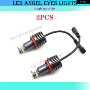 BMW 60ワット LED 車リング車エンジェルアイ電球 1 3 5 ZXシリーズ E90 E91 E92 E93 M3 E60 E89 E81 E82 E87 E88 X5 E70 X6 E71 - White-2pcs