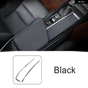 ボルボ ステンレスセンターコンソールギアシフト トリム ストリップ装飾フレーム XC60 2018-2020 インテリア アクセサリー - black