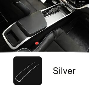 ボルボ ステンレスセンターコンソールギアシフト トリム ストリップ装飾フレーム XC60 2018-2020 インテリア アクセサリー - silver