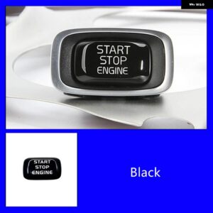 ボルボ センターコンソールワンクリックスタートボタン ステッカー 装飾カバー V40 V60 S60 XC60 ABS インテリア アクセサリー - black