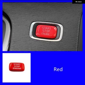 ボルボ センターコンソールワンクリックスタートボタン ステッカー 装飾カバー V40 V60 S60 XC60 ABS インテリア アクセサリー - red