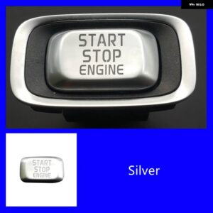 ボルボ センターコンソールワンクリックスタートボタン ステッカー 装飾カバー V40 V60 S60 XC60 ABS インテリア アクセサリー - silver
