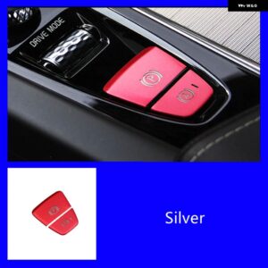 ボルボ アルミスタートハンドブレーキボタン スパンコール装飾 ステッカー トリム XC60 S60 XC90 S90 V90 インテリア アクセサリー - red　2pcs