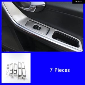 ボルボ ドア アームレスト 窓ガラス 昇降ボタン フレーム装飾 ステッカー トリム XC60 S60 V60 LHD RHD インテリア アクセサリー - 7pcs