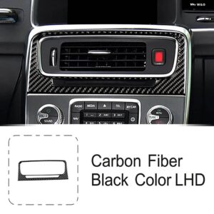 ボルボ カーボン窓ガラス 昇降フレーム トリム S60 V60 2010-2018 LHD エアコンアウトレットパネル インテリア アクセサリー - air　vent　frame　lhd