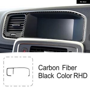 ボルボ カーボンカーセンターコンソールギアシフトフレーム トリム S60 V60 2010-2018 RHD 窓ガラス リフティング インテリア アクセサリー - navigation　frame　rhd