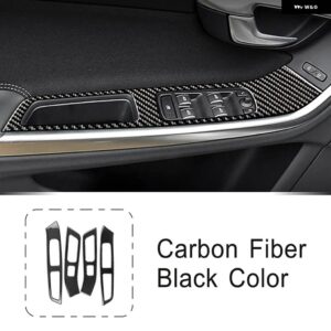 ボルボ カーボンカーセンターコンソールギアシフトフレーム トリム S60 V60 2010-2018 RHD 窓ガラス リフティング インテリア アクセサリー - armrest　frame　4pcs