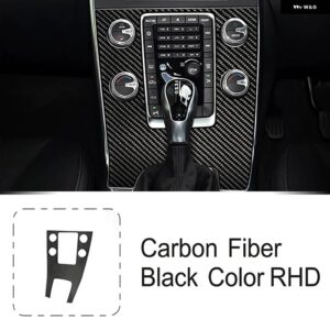 ボルボ カーボンカーセンターコンソールギアシフトフレーム トリム S60 V60 2010-2018 RHD 窓ガラス リフティング インテリア アクセサリー - gearshift　frame　rhd