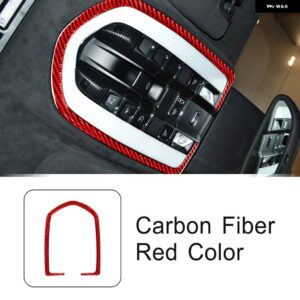 ポルシェ カーボンルーフランプ読書灯カバー トリム フレーム ステッカー パナメーラ 2010 2011 2012-2016 インテリア アクセサリ - red