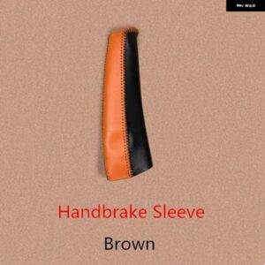 ボルボ 本革ギアハンドルスリーブハンドブレーキスリーブ装飾カバー 手縫製 V40 2012-17 - brown