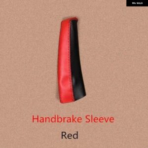 ボルボ 本革ギアハンドルスリーブハンドブレーキスリーブ装飾カバー 手縫製 V40 2012-17 - red