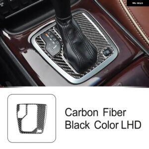 ボルボ センターコンソールギアシフトフレーム装飾 XC90 2008-2014 カーボン中央ギアシフトカバー トリム - lhd