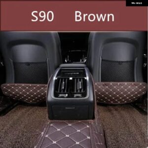 ボルボ 革シート アンチキックパッド S90 V90CC 2016-18 インテリア 抗汚れマットパッドアクセサリー - brown