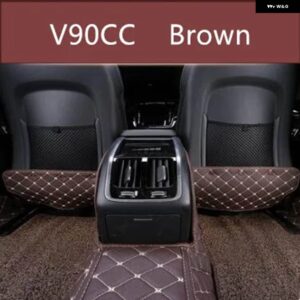 ボルボ 革シート アンチキックパッド S90 V90CC 2016-18 インテリア 抗汚れマットパッドアクセサリー - brown3